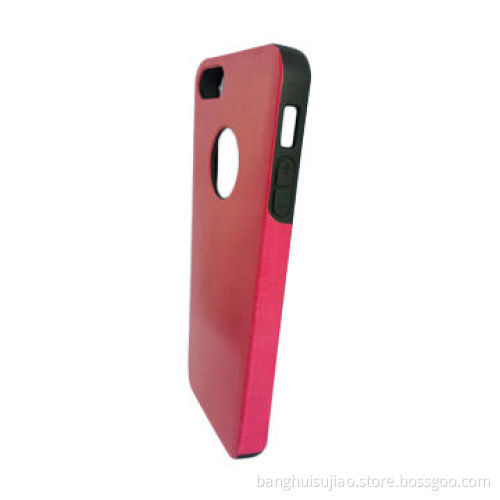 Beautiful Rose-red IML Injection PU Leather Case for iPhone 5C